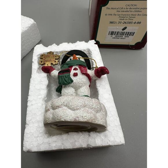 Musical Snowman Ornament Let It Snow Glitter San Francisco Music Co. 1996 - Picture 8 of 8
